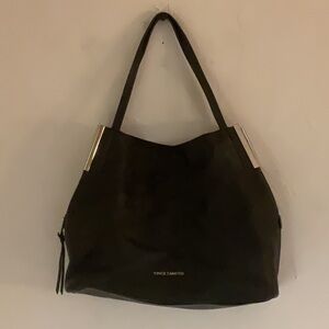 Vince Camuto Leather Tina Tote, Black/Nero, Triple Compartment Design